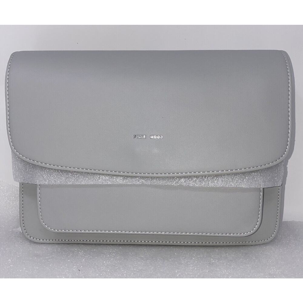 Pixie Mood Vegan Leather Zoe Crossbody Shoulder Bag Purse Handbag Grey NEW